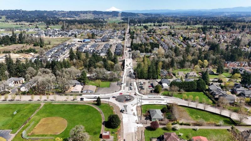 aerial view of Boeckman road round about
