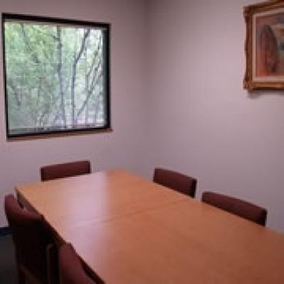 study room with table and chairs