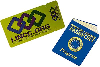 LINCC library card and Oregon Library Passport logo
