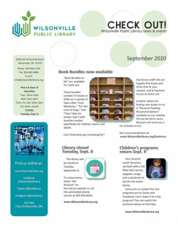 Wilsonville Public Library Newsletter September 2020