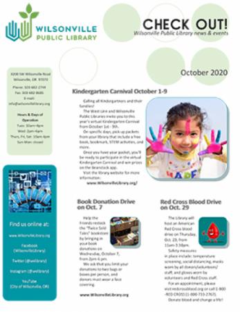 Wilsonville Public Library October 2020 newsletter