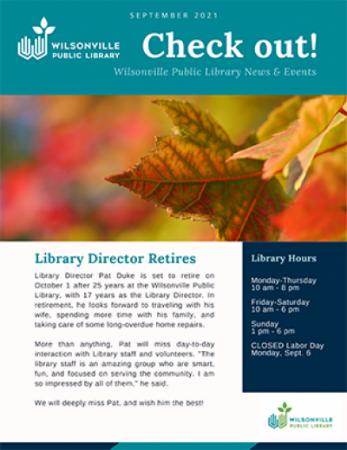 Wilsonville Public Library September 2021 newsletter