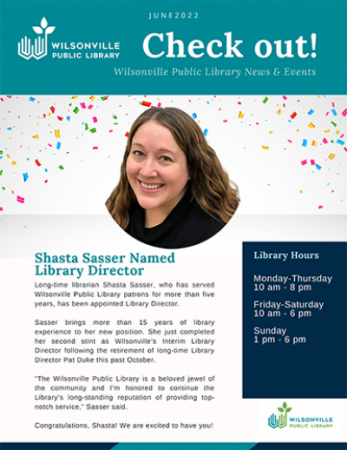 front page of Wilsonville Library June 2022 Newsletter