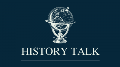 illustration of glove with "History Talk" text