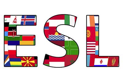 ESL letters with country flags