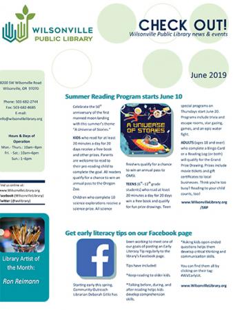 June 2019 Wilsonville Library Newsletter