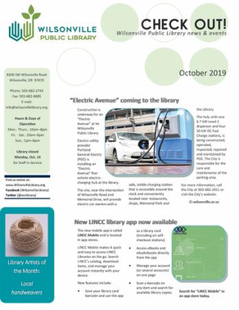 October 2019 Wilsonville Public LIbrary Newsletter