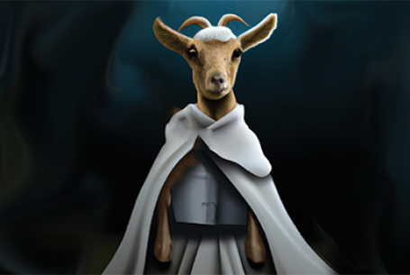 illustration of a Jedi goat